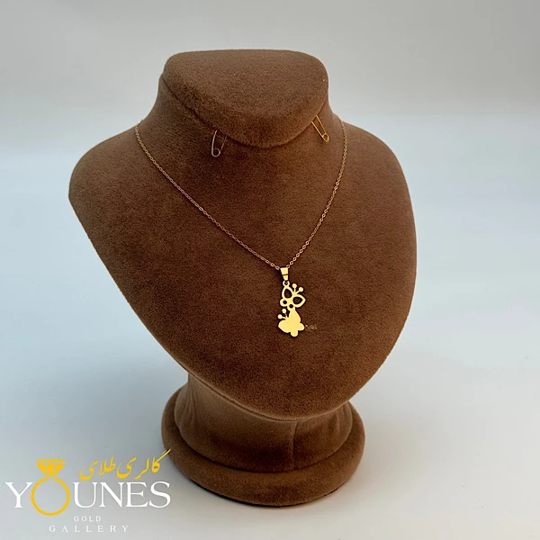 آویز دو پروانه طلا لیزری